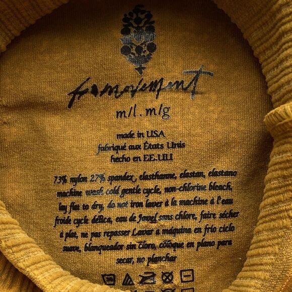 Free People Dark Mustard Good Karma Hi-Neck Layer Top Size Medium/ Large - Picture 13 of 15